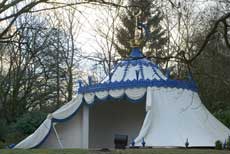Photograph of the re-created Turkish Tent, Painshill Park, December 2004. Copyright: Painshill Park Trust.