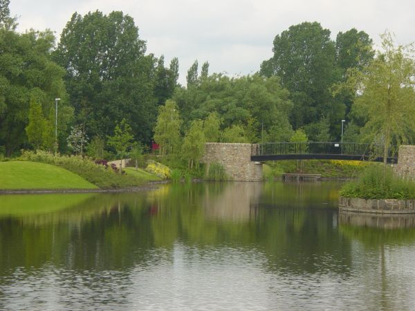 Photograph of the lake at Alexandra Park, Oldham by Alan Barber