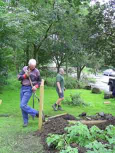 Photograph of 2 people working in the garden at Dales Countryside Museum, Swaledale.