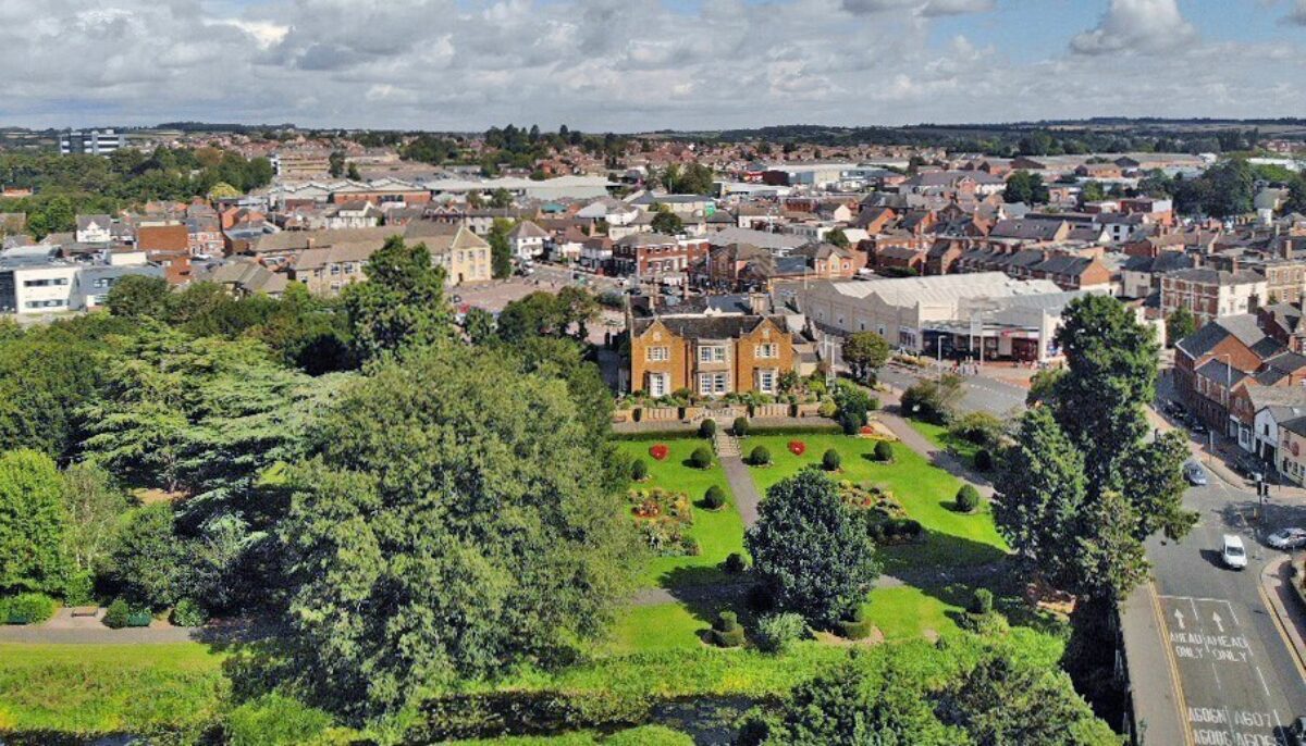 Egerton Lodge memorial gardens aerial view