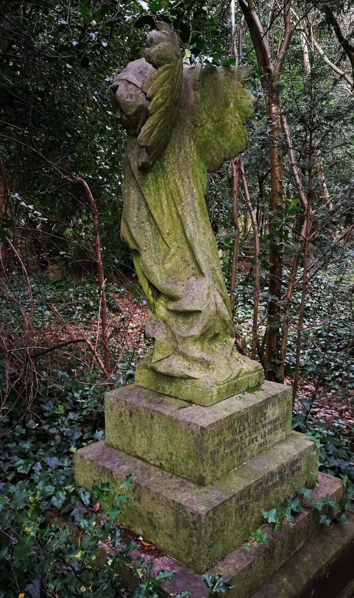 Large Stone Angel Monument Old Barnes Cemetery