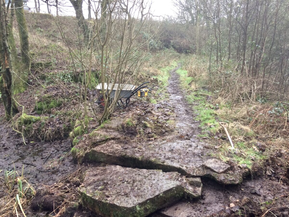 Rivington Terraced Gardens first day restorations Jan 2017