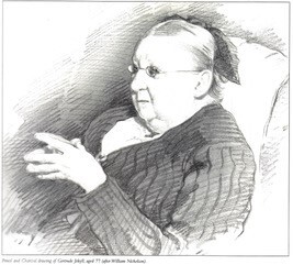 Black & White sketch of Gertrude Jekyll